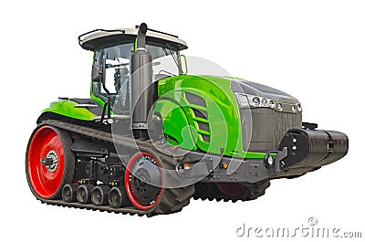 Large crawler tractor with rubber tracks Stock Photo