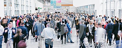 Large crowd of anonymous blurred people Editorial Stock Photo