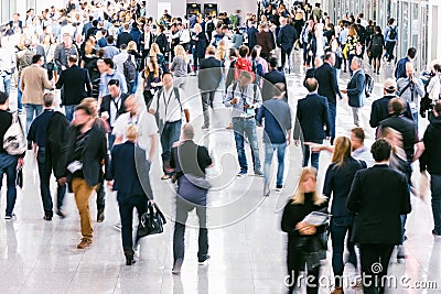 Large crowd of Blurred business people Stock Photo