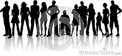 Large crowd of people Vector Illustration