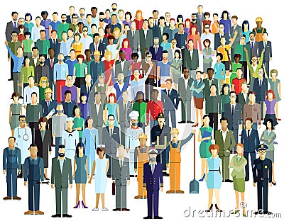 Large crowd of people Vector Illustration