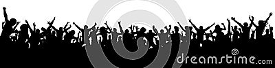 Large crowd of people fans silhouette. Vector Illustration