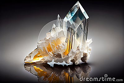 Large crystal on a white background. Generative AI, Generative, AI Stock Photo