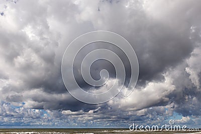 Large Cumulus clouds, dramatic sky. Background image Stock Photo