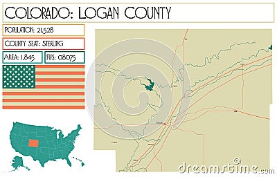 Map of Logan County in Colorado USA Vector Illustration