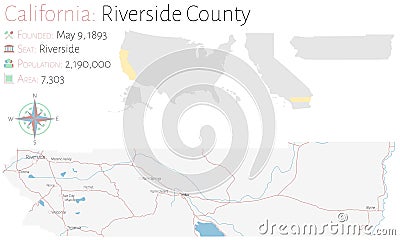 Map of Riverside County in California Vector Illustration