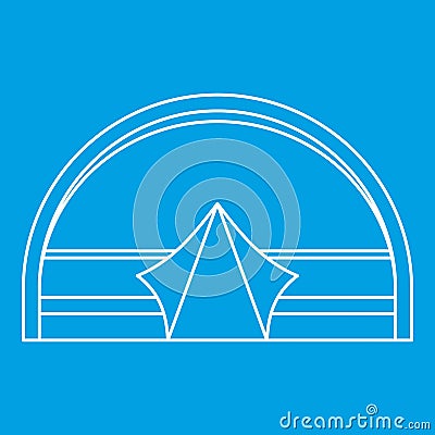 Large dome tent for camping icon, outline style Vector Illustration