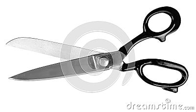 Large dressmaking or tailoring scissors, isolated Stock Photo