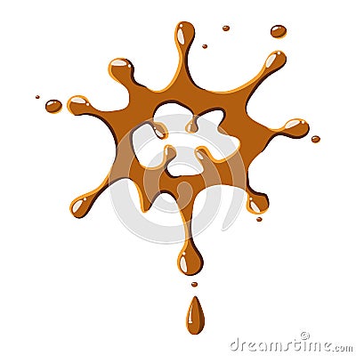 Large drops of caramel icon Vector Illustration