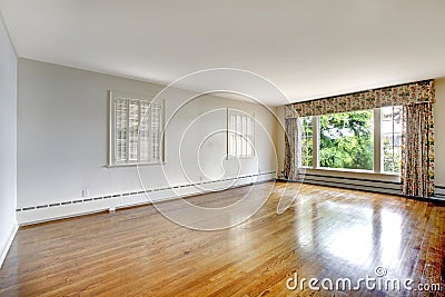 Large elegant luxury historical home empty bedroom. Stock Photo