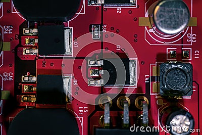 Large elements of a video card for a modern new generation microchip based on nanometer technology, transistor and processor Stock Photo