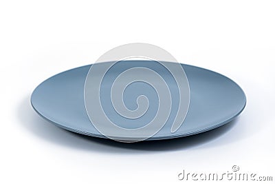 Large Empty Navy Blue plate isolated on white Stock Photo