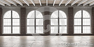 Large empty room in loft style Stock Photo