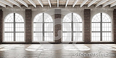 Large empty room in loft style Stock Photo