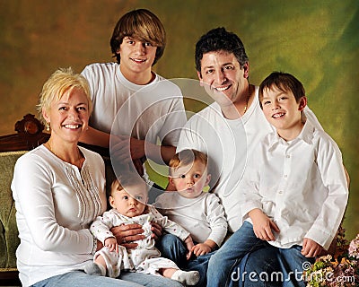 Large Family with Sons Stock Photo