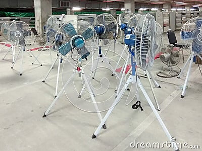 Large fans used in factories Stock Photo