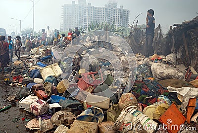 Large Fire Breaks out in Kolkata Slum Editorial Stock Photo