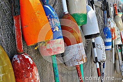 Large fishing bobbers Stock Photo