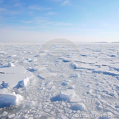 a large flat ice field Stock Photo