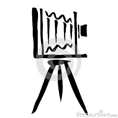 Large format camera hand drawn Vector Illustration