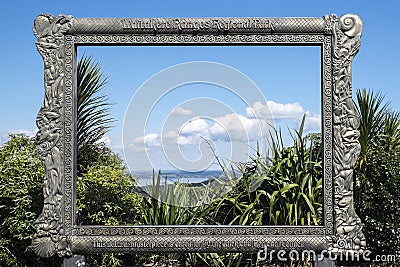 Large frame for tourist photographs Stock Photo