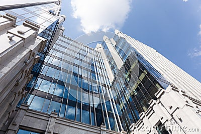 A large glass office building in the center of Moscow. Editorial Stock Photo