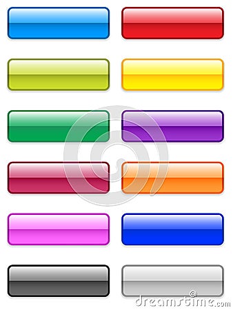 Large Glossy Buttons Vector Illustration