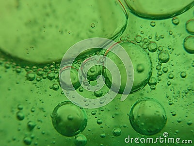 Large green bubbles Stock Photo