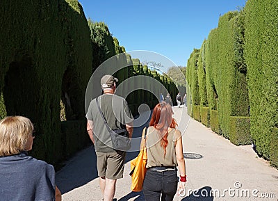 Large Green Hedges of the Alhambra in Granada Spain Editorial Stock Photo