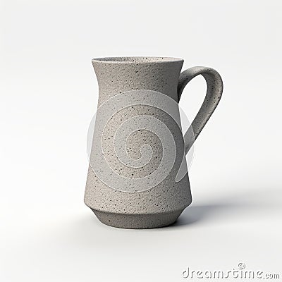 Grey Ceramic Jug With Textured Finish - Medieval-inspired Design Stock Photo