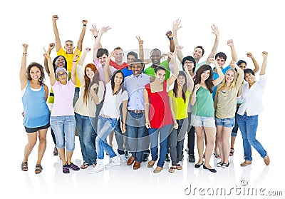 Large group cheerful people Confident Smiling Concept Stock Photo