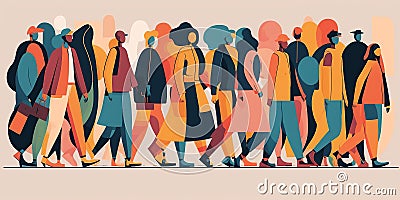 A large group of colourful diverse people. Generative ai Stock Photo