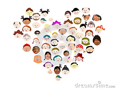 Large group diverse happy people Stock Photo