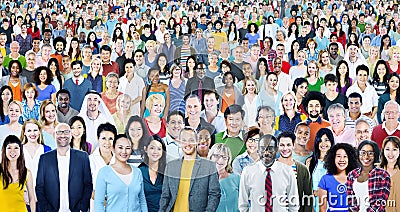 Large Group of Diverse Multiethnic Cheerful People Concept Stock Photo