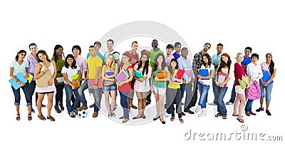 Large group international students smiling Concept Stock Photo