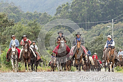 Large group of local cowboys Editorial Stock Photo
