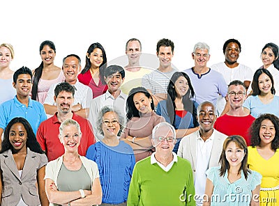 Large Group of Multi-Ethnic People Stock Photo