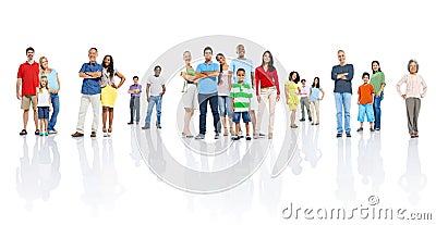 Large Group of Multiethnic People Smiling Stock Photo