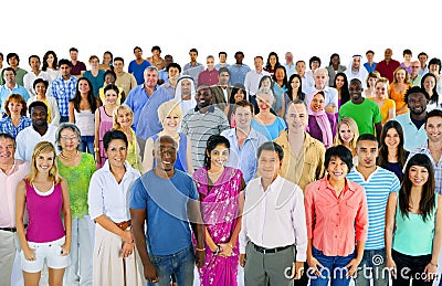 Large Group of Multiethnic World People Stock Photo