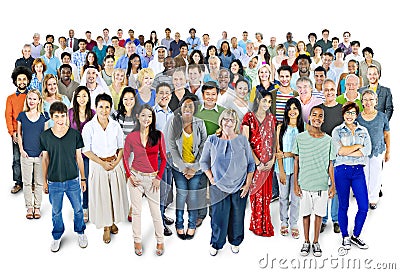 Large Group of Multiethnic World People Stock Photo