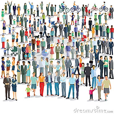 Large group of people Vector Illustration