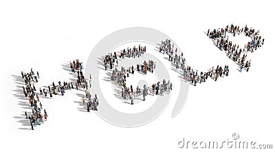 Large group of people need for help. Stock Photo