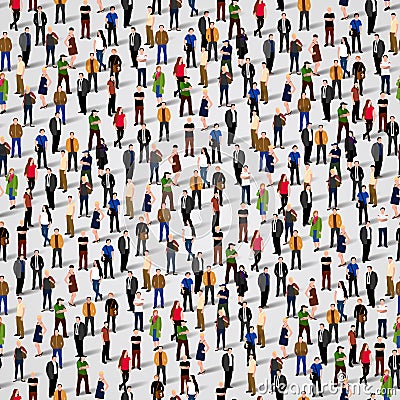 Large group of people. Seamless background Vector Illustration