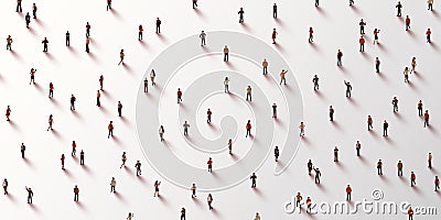 Large group of people on white background. People crowd concept. Vector Illustration