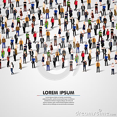 Large group of people. Vector Illustration