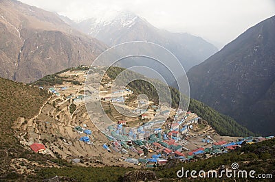 Large Himalayan mountain town Stock Photo