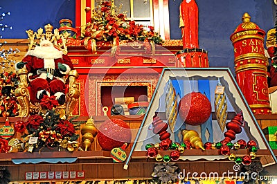 Large indoor christmas or holiday display Stock Photo