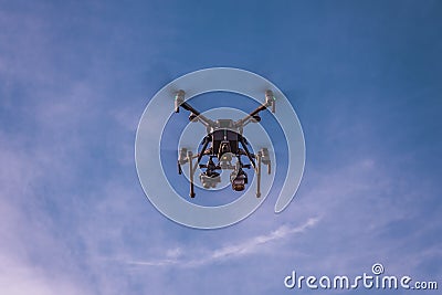 Large industrial drone with thermal camera Stock Photo