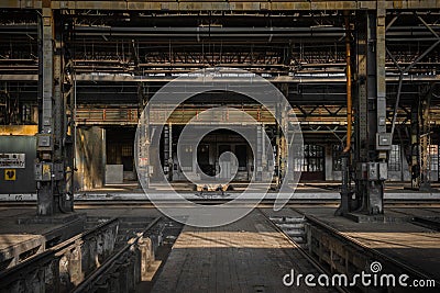 Large industrial hall of a repair station Stock Photo