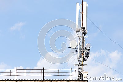 large industrial installation on the roof Stock Photo